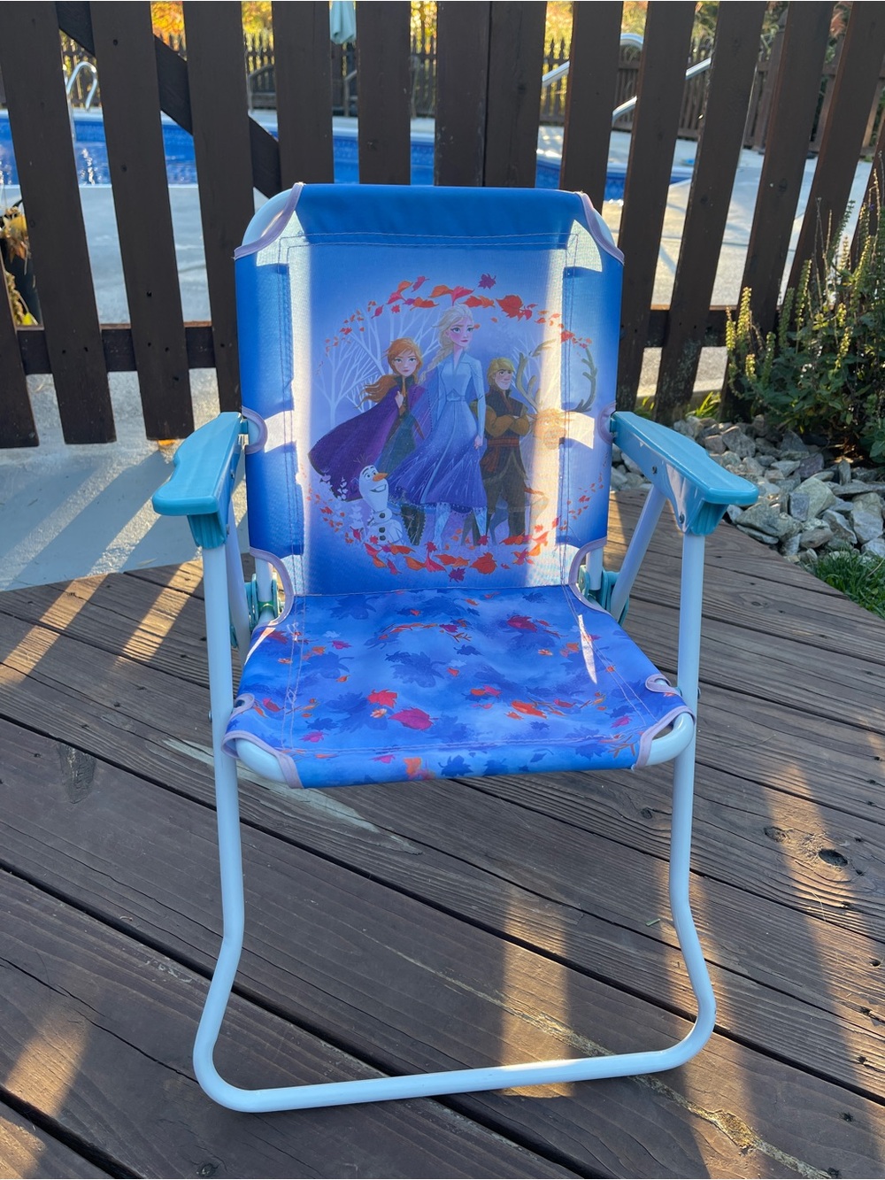 Disney Frozen Blue Folding Kids Chair with Character Print